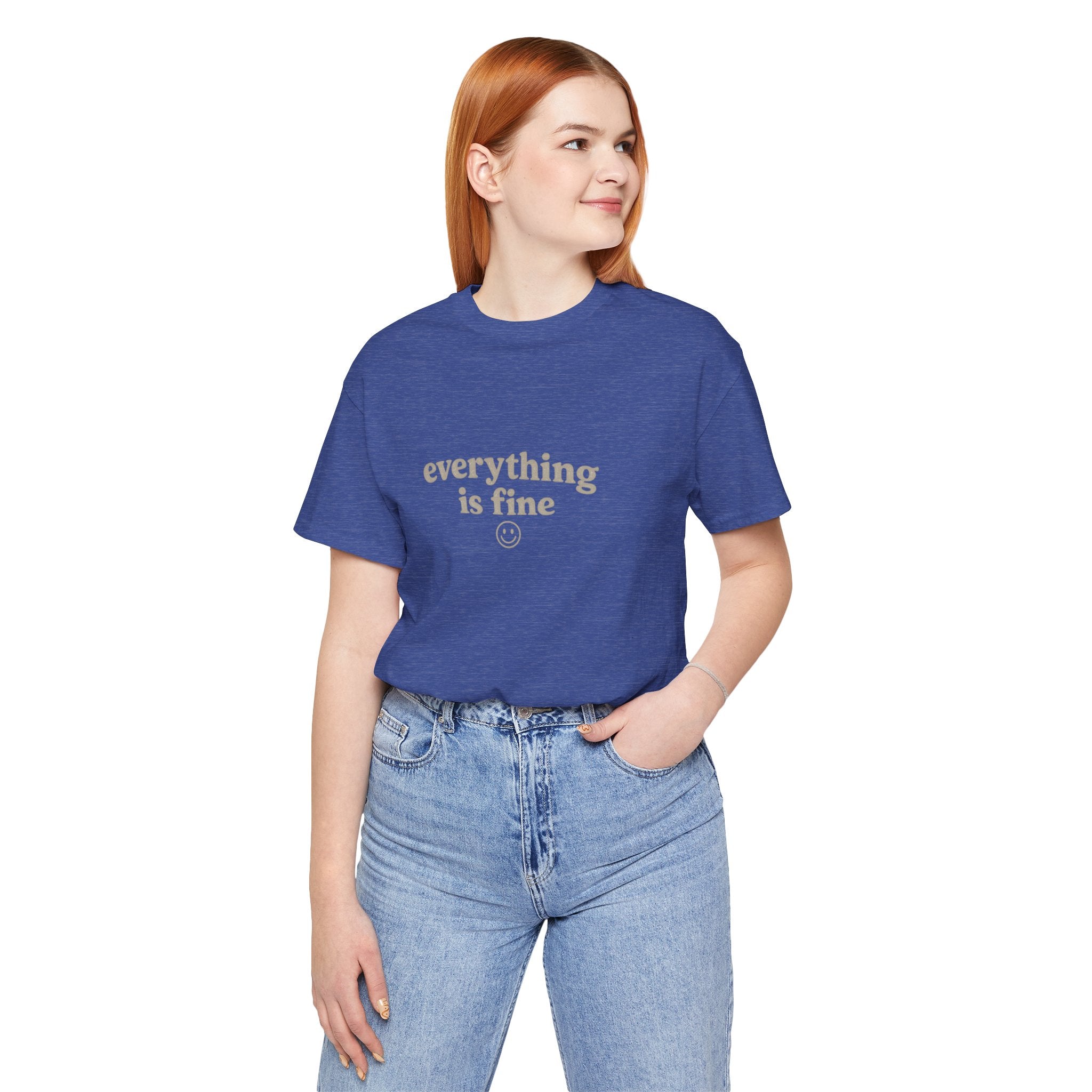 Everything Is Fine Tee — Minimal Smiley Graphic T-Shirt