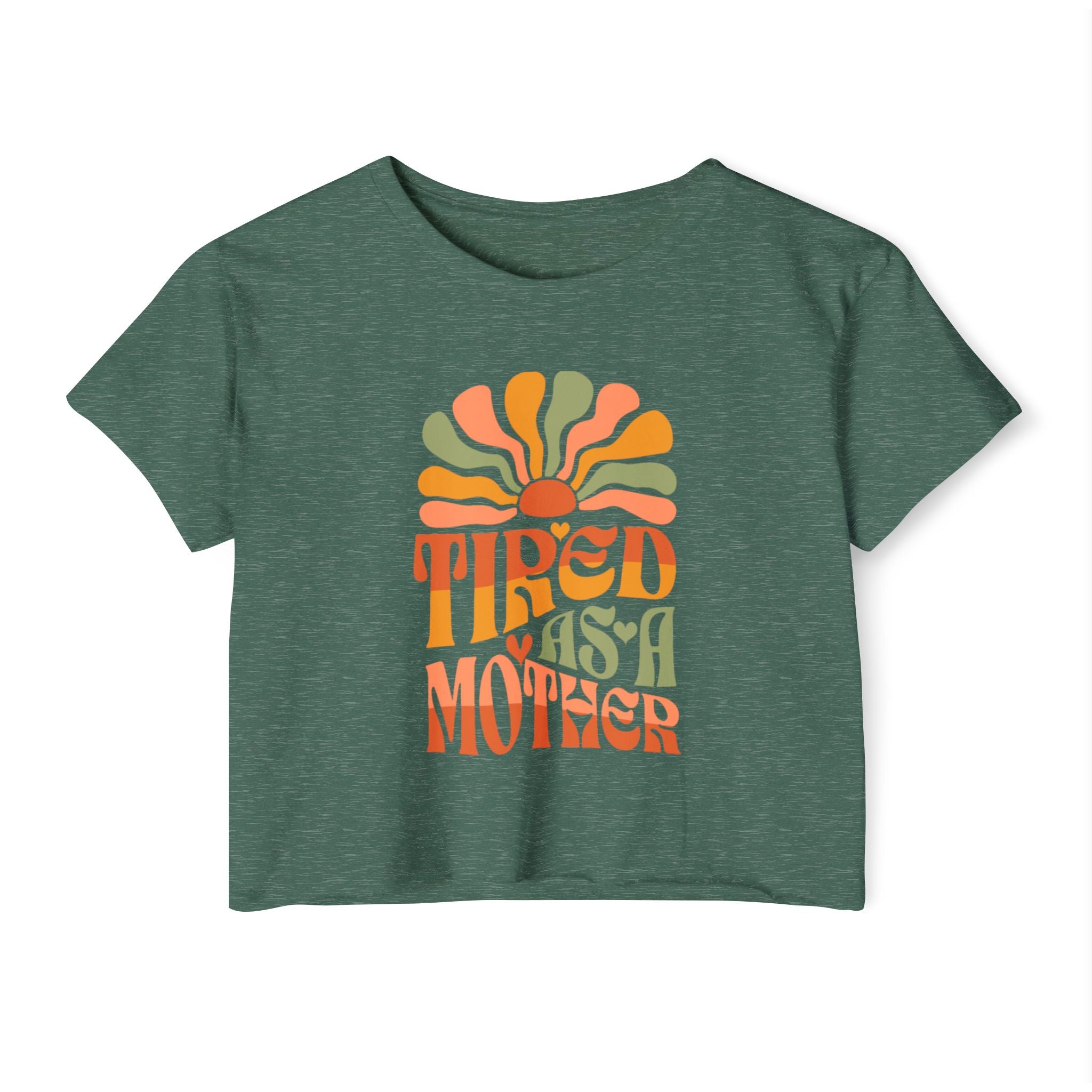Crop Top, Tired as a Mother Tee, Comfy Festival Shirt, Cute Funny Womens Top, Trendy Graphic Tee, Gift for Mom