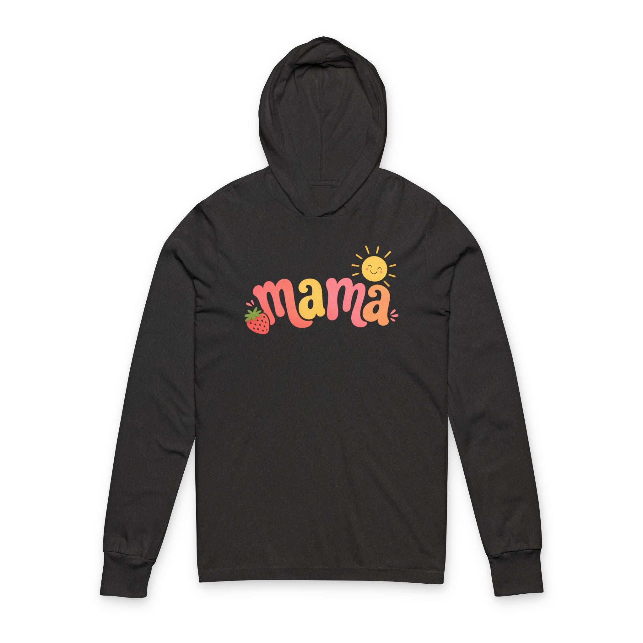 Mama Floral Hoodie Tee - Lightweight Hooded Long Sleeve for Moms