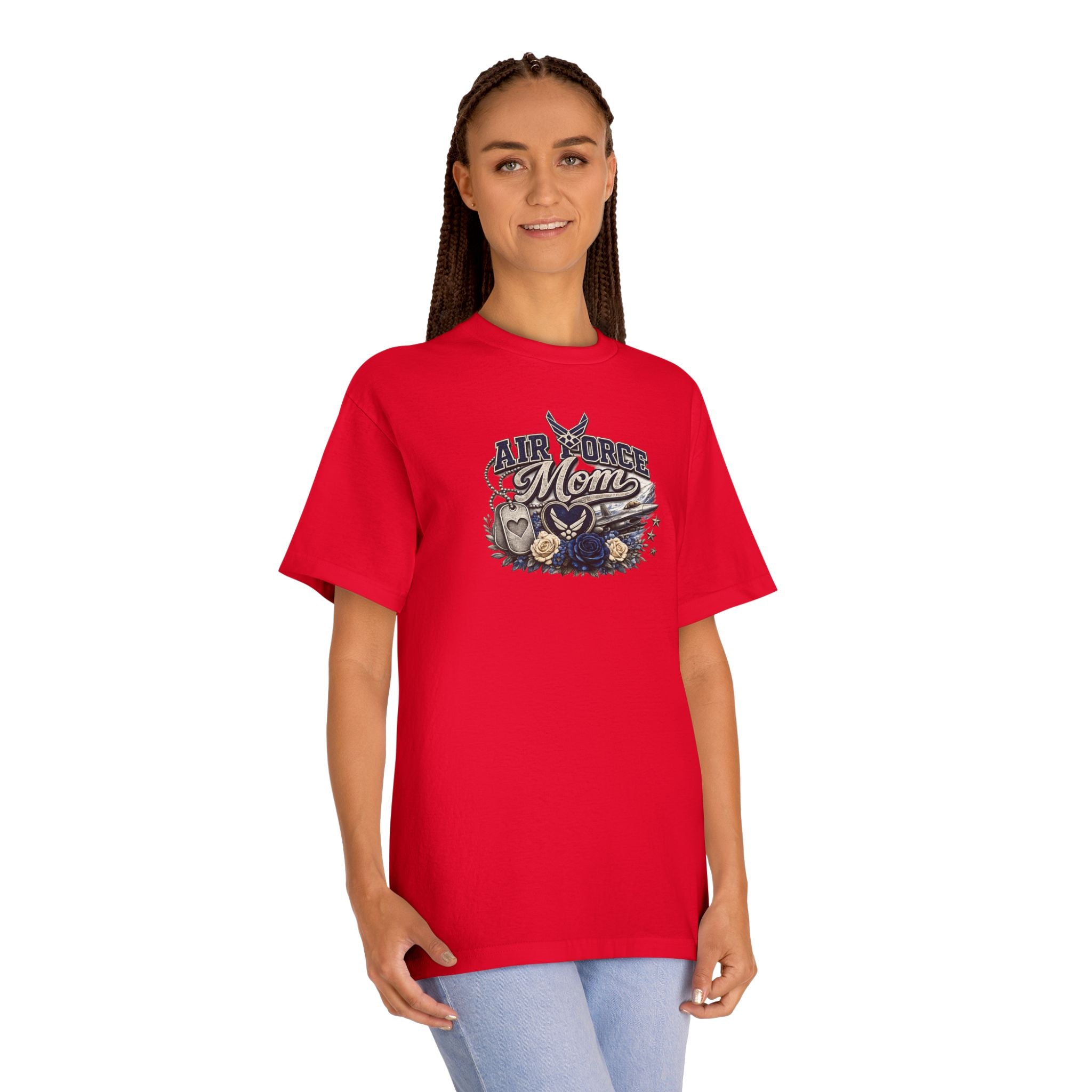 Air Force Mom T-Shirt — Military Proud Tee with Wings & Stars