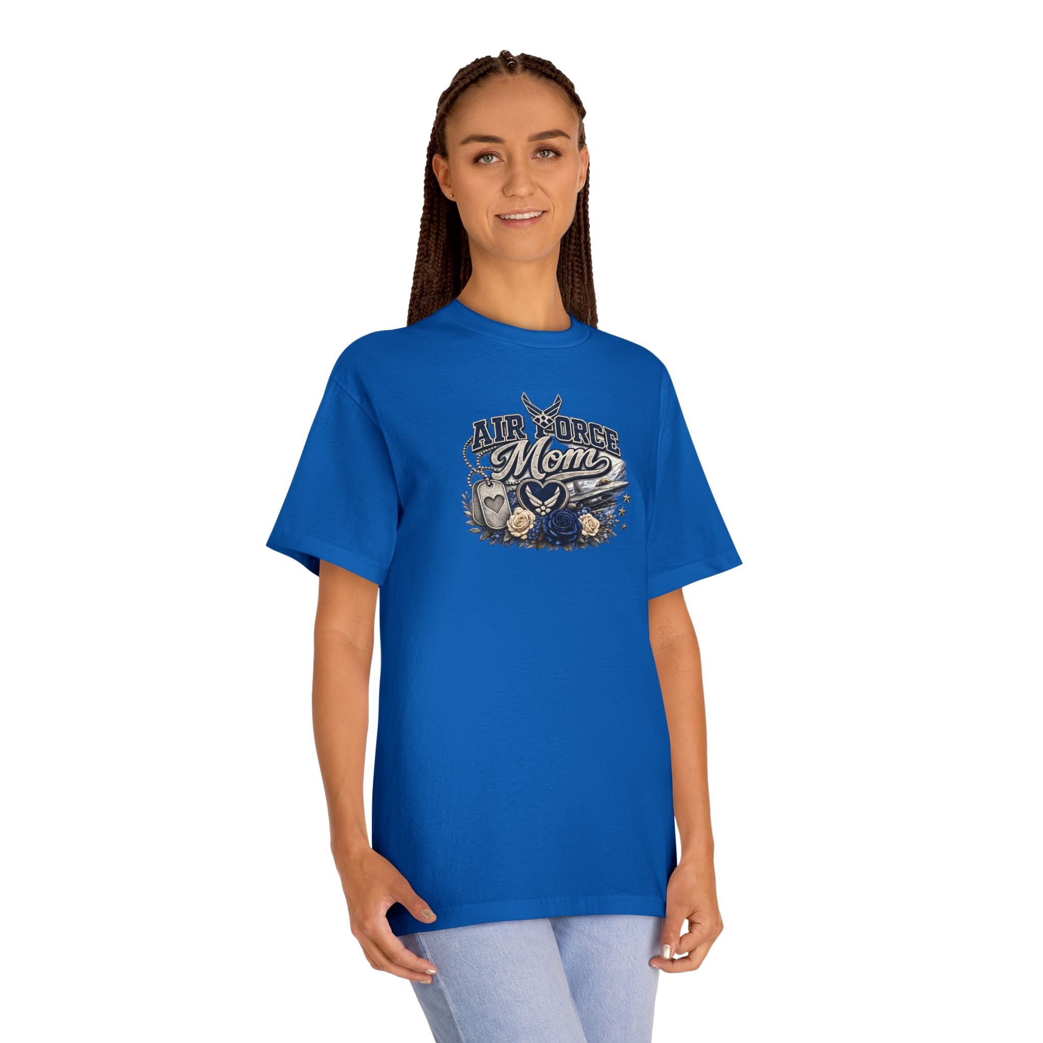 Air Force Mom T-Shirt — Military Proud Tee with Wings & Stars