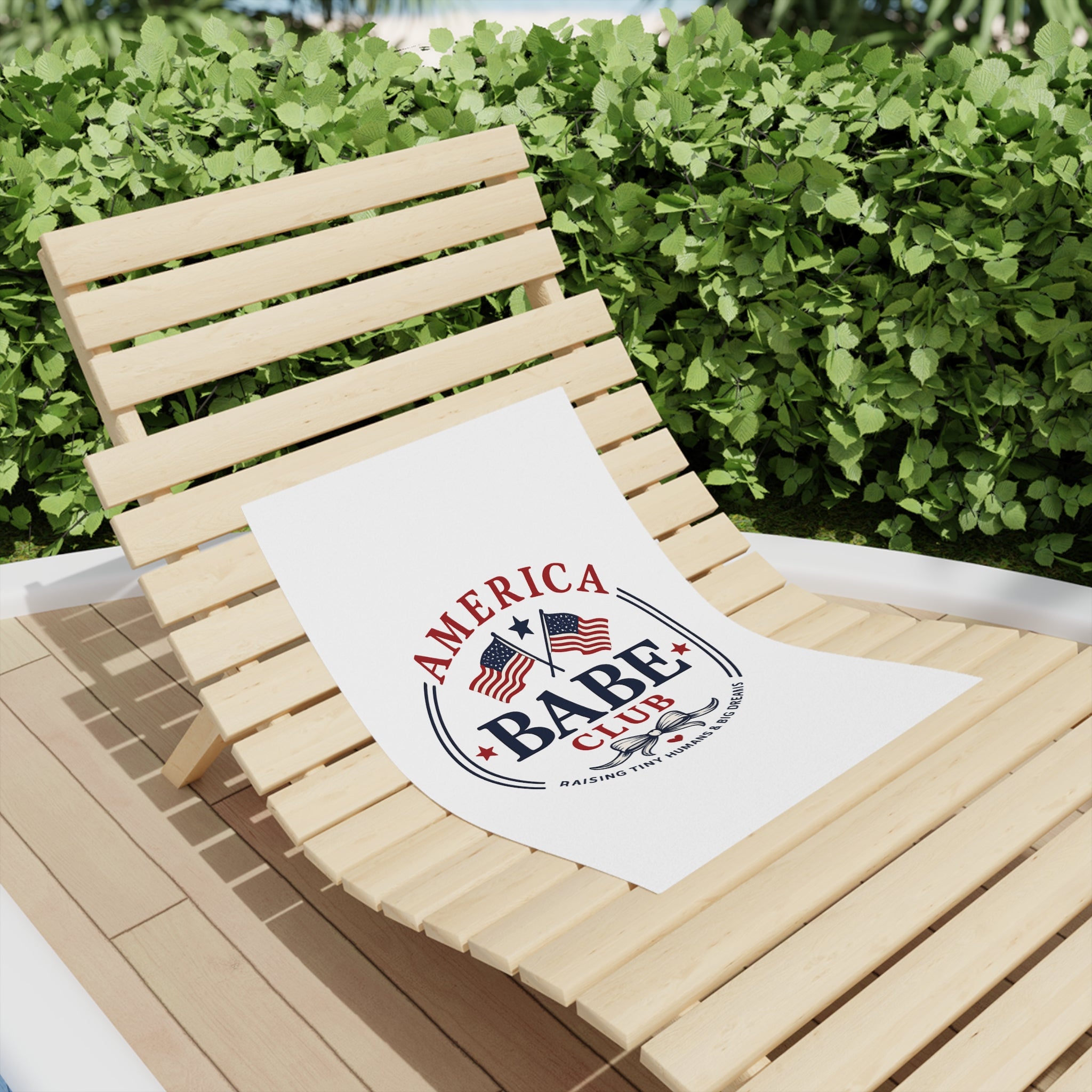 America Babe Club Beach Towel — Patriotic Mama "Raising Tiny Humans & Big Dreams"