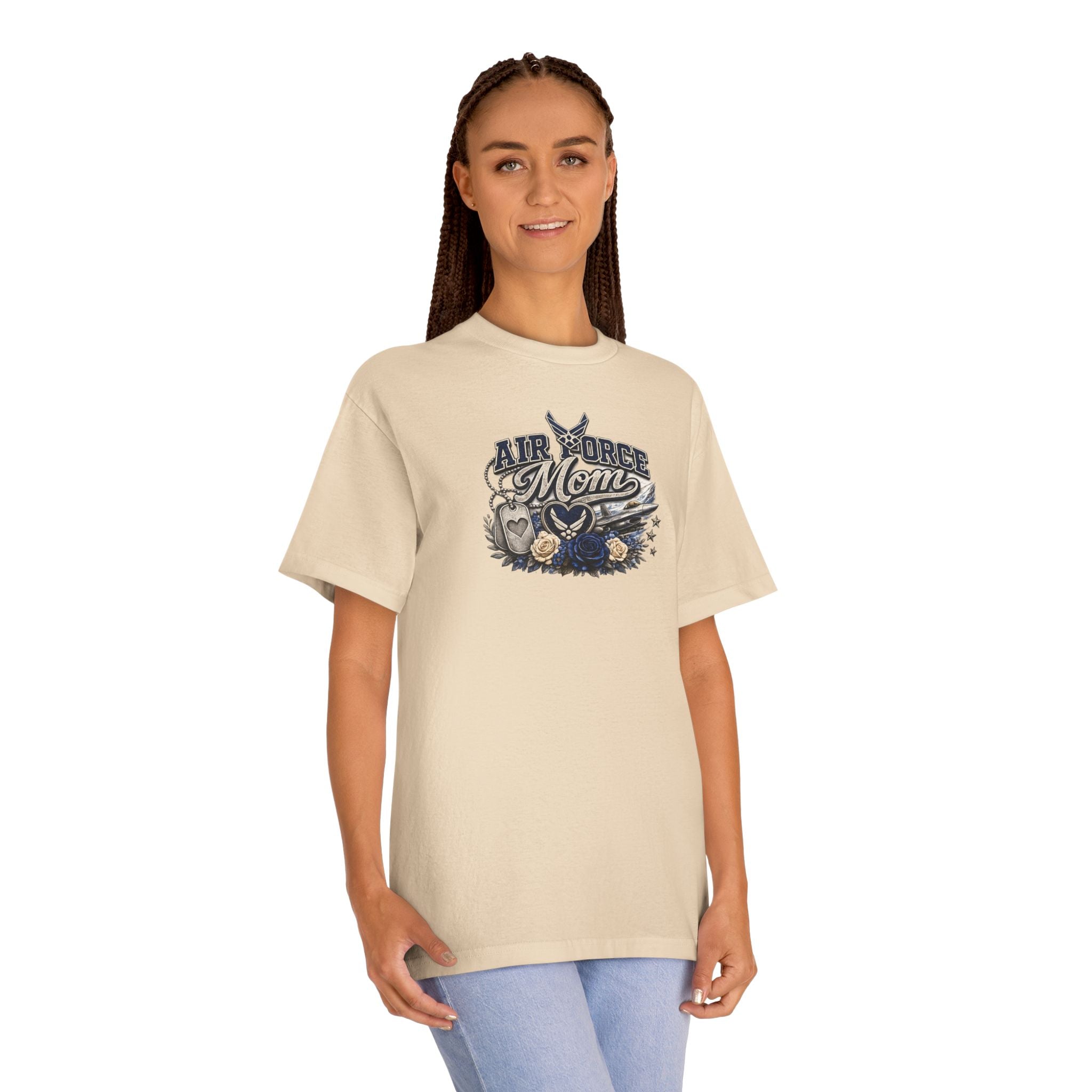 Air Force Mom T-Shirt — Military Proud Tee with Wings & Stars