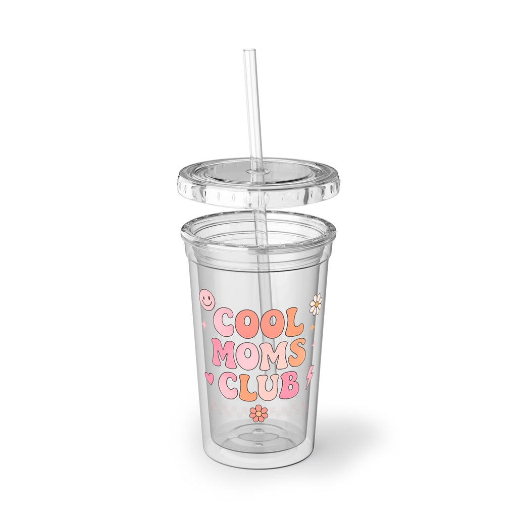 Cool Moms Club Acrylic Tumbler – Retro Floral Travel Cup