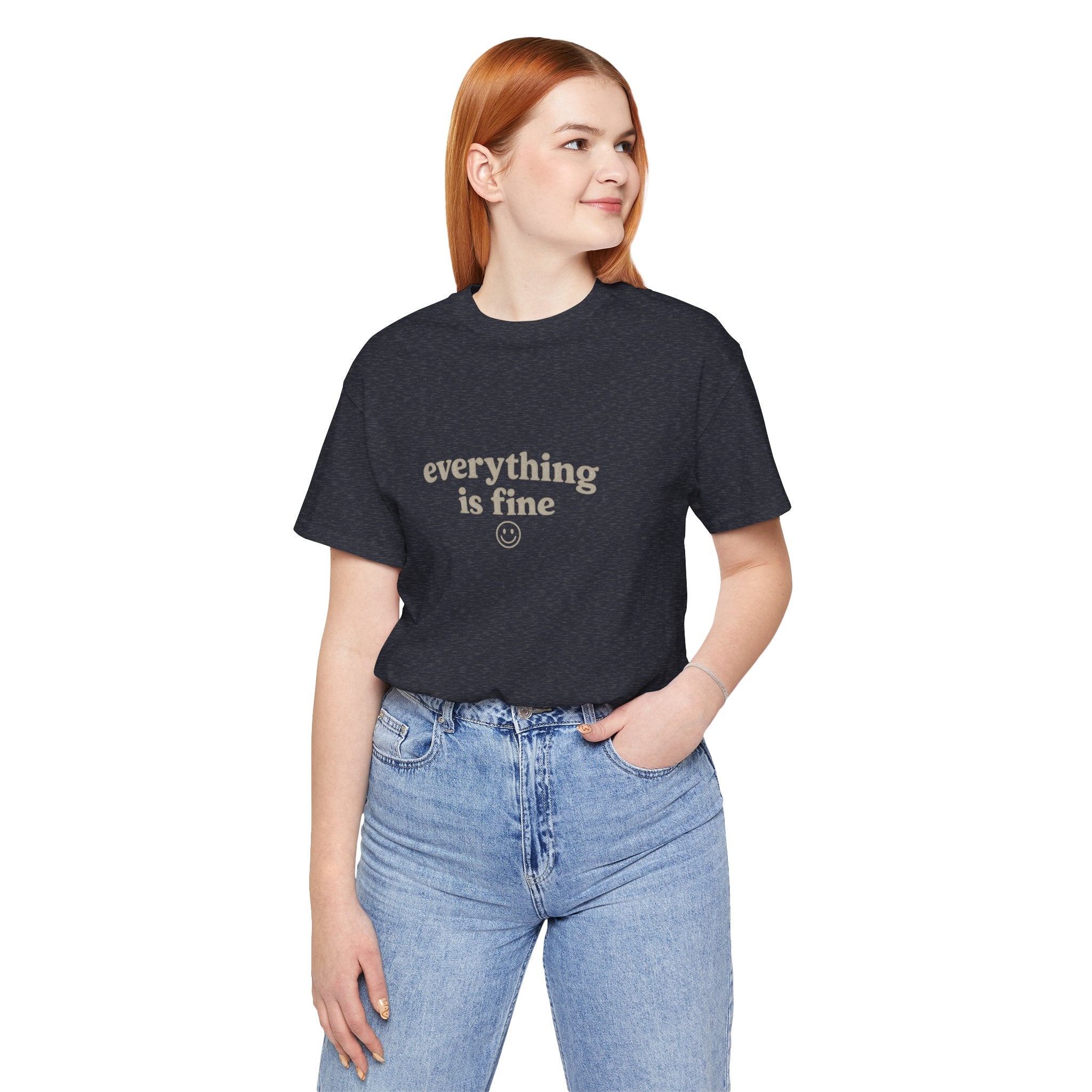 Everything Is Fine Tee — Minimal Smiley Graphic T-Shirt