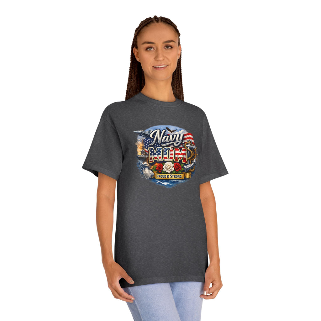 Navy Mom T‑Shirt – Proud & Strong Patriotic Military Tee