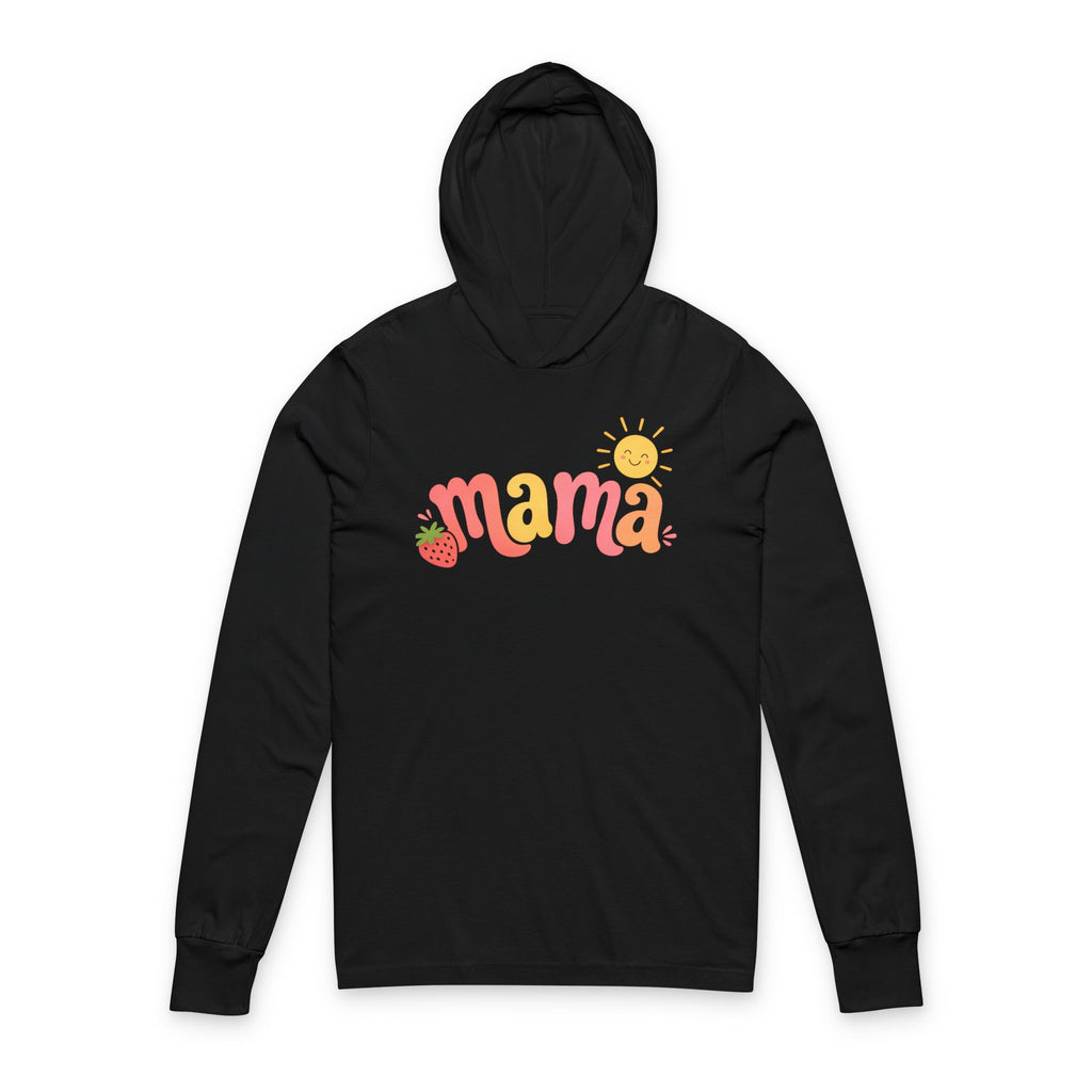 Mama Floral Hoodie Tee - Lightweight Hooded Long Sleeve for Moms