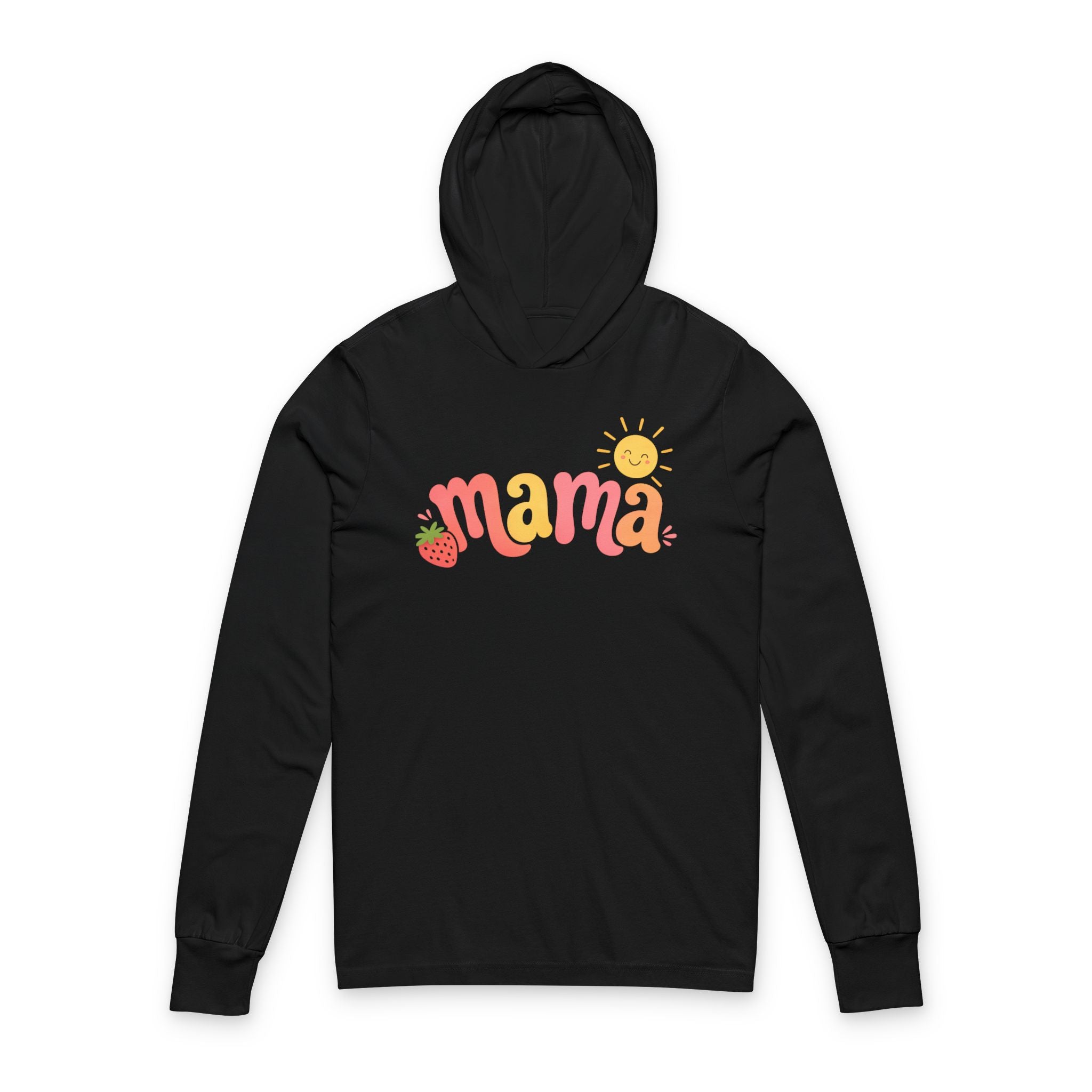 Mama Floral Hoodie Tee - Lightweight Hooded Long Sleeve for Moms