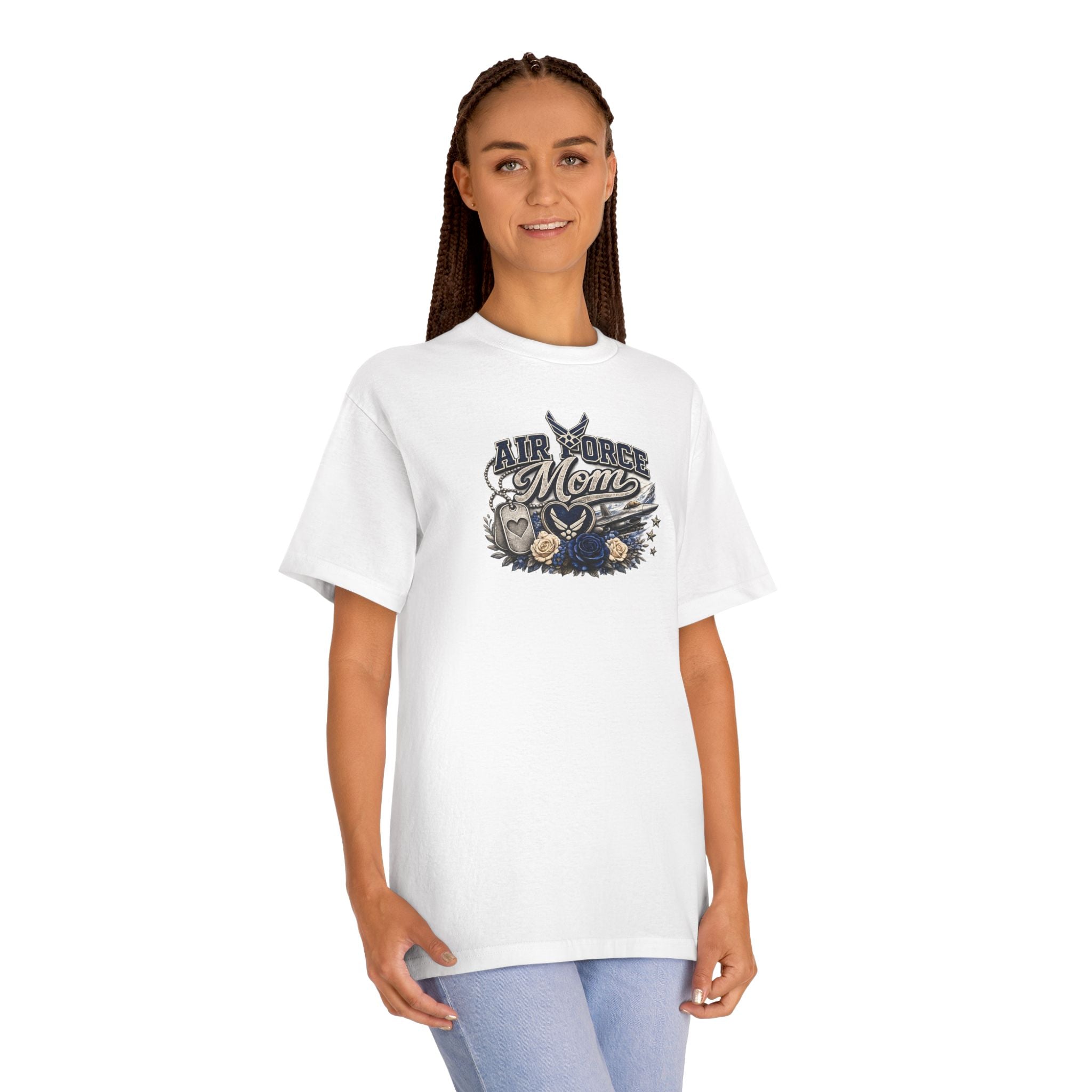Air Force Mom T-Shirt — Military Proud Tee with Wings & Stars