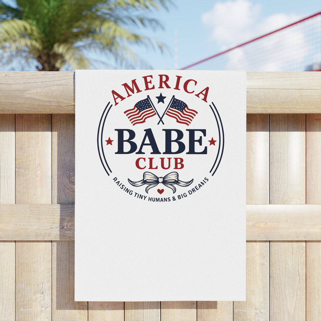 America Babe Club Beach Towel — Patriotic Mama "Raising Tiny Humans & Big Dreams"