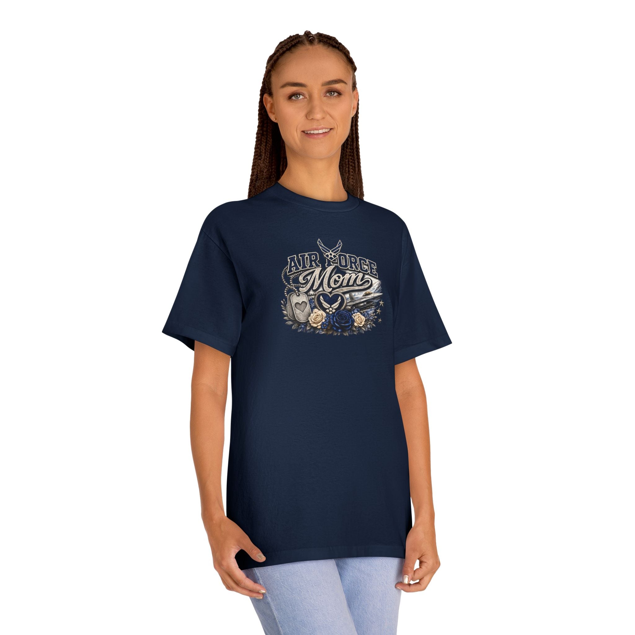 Air Force Mom T-Shirt — Military Proud Tee with Wings & Stars