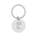 Engraved Round Stainless Steel Keychain — Custom 'Mom' Sentiment Gift