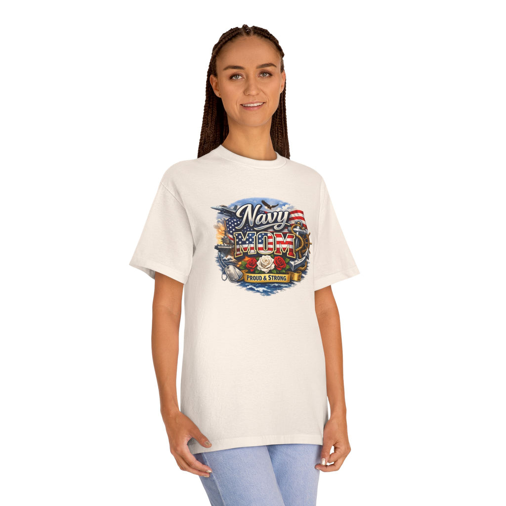 Navy Mom T‑Shirt – Proud & Strong Patriotic Military Tee