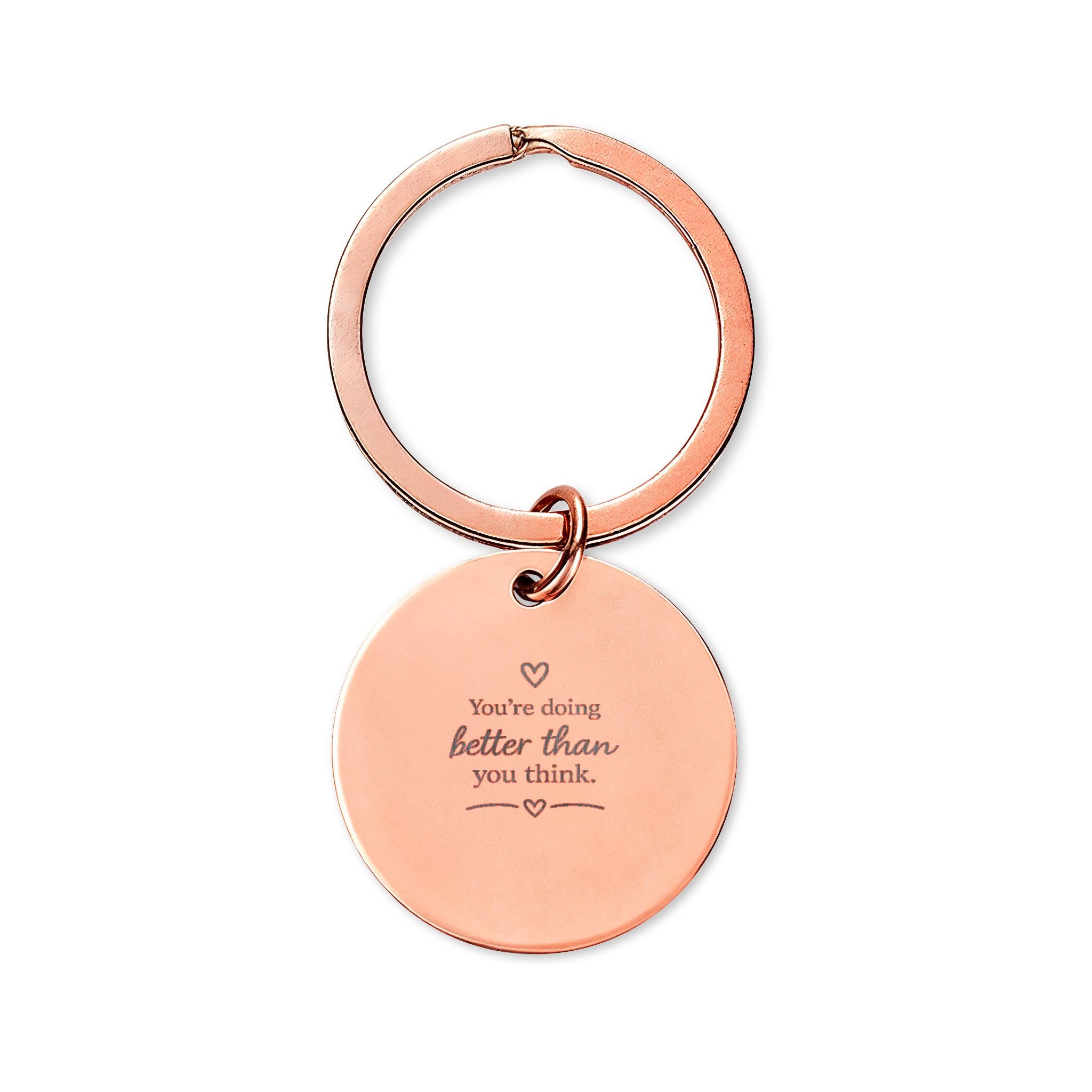 Engraved Round Stainless Steel Keychain — Custom 'Mom' Sentiment Gift