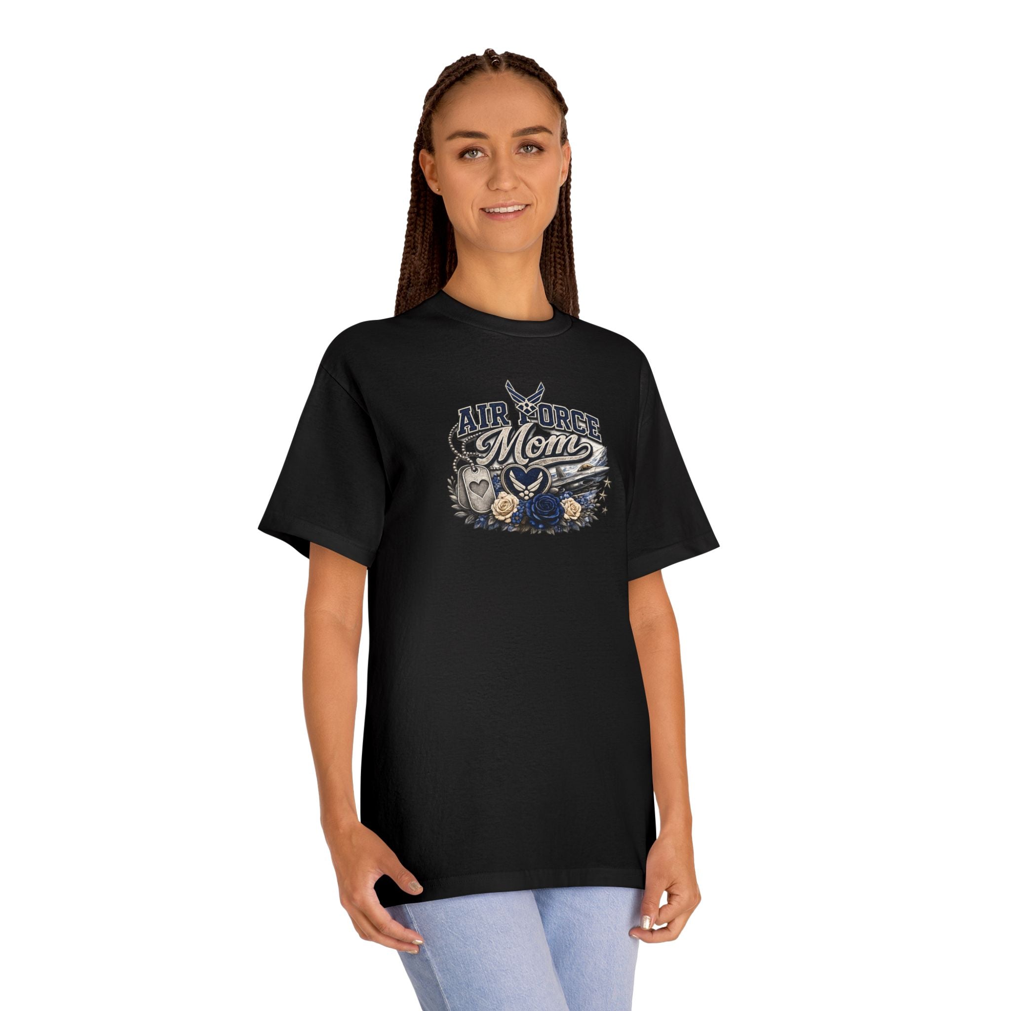 Air Force Mom T-Shirt — Military Proud Tee with Wings & Stars