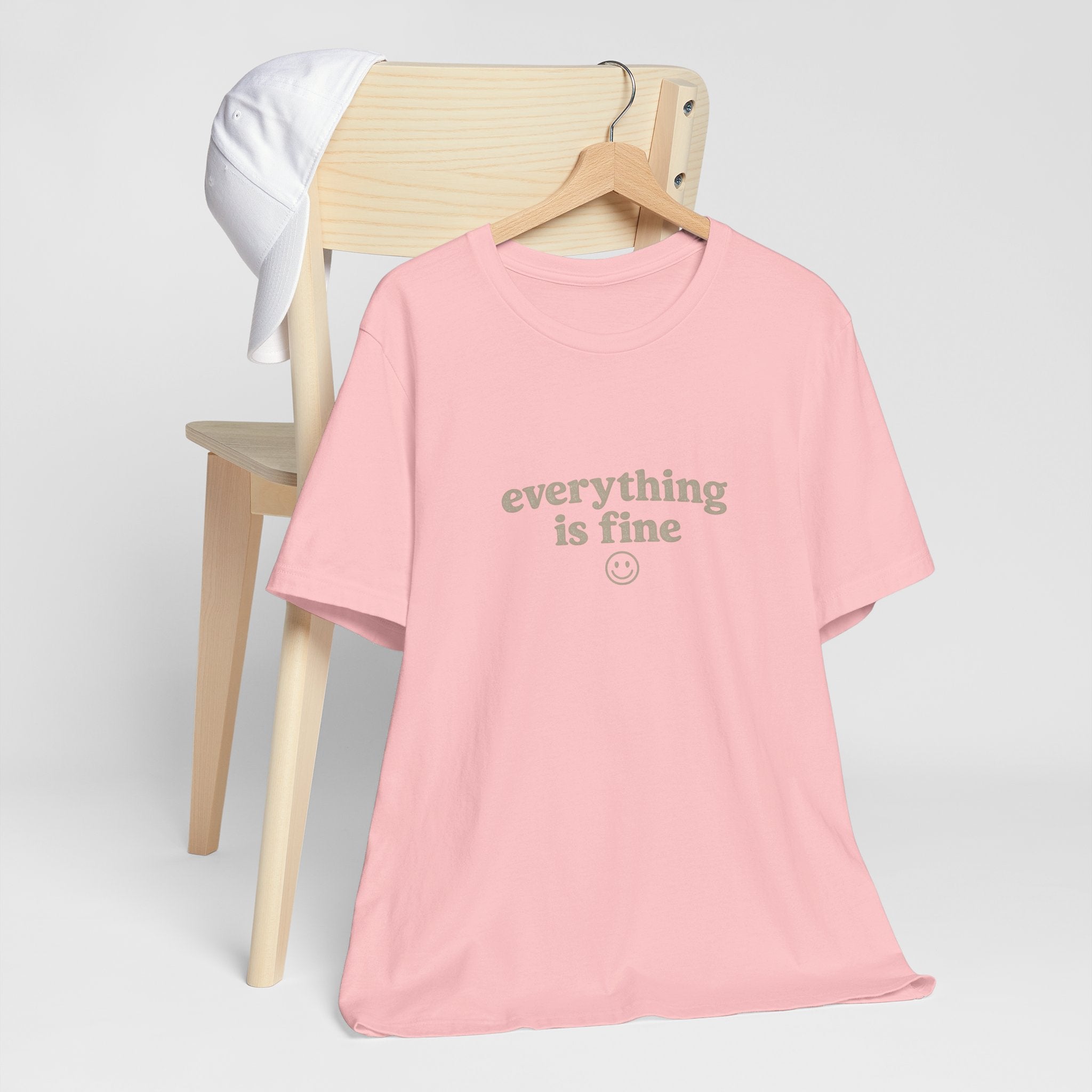 Everything Is Fine Tee — Minimal Smiley Graphic T-Shirt