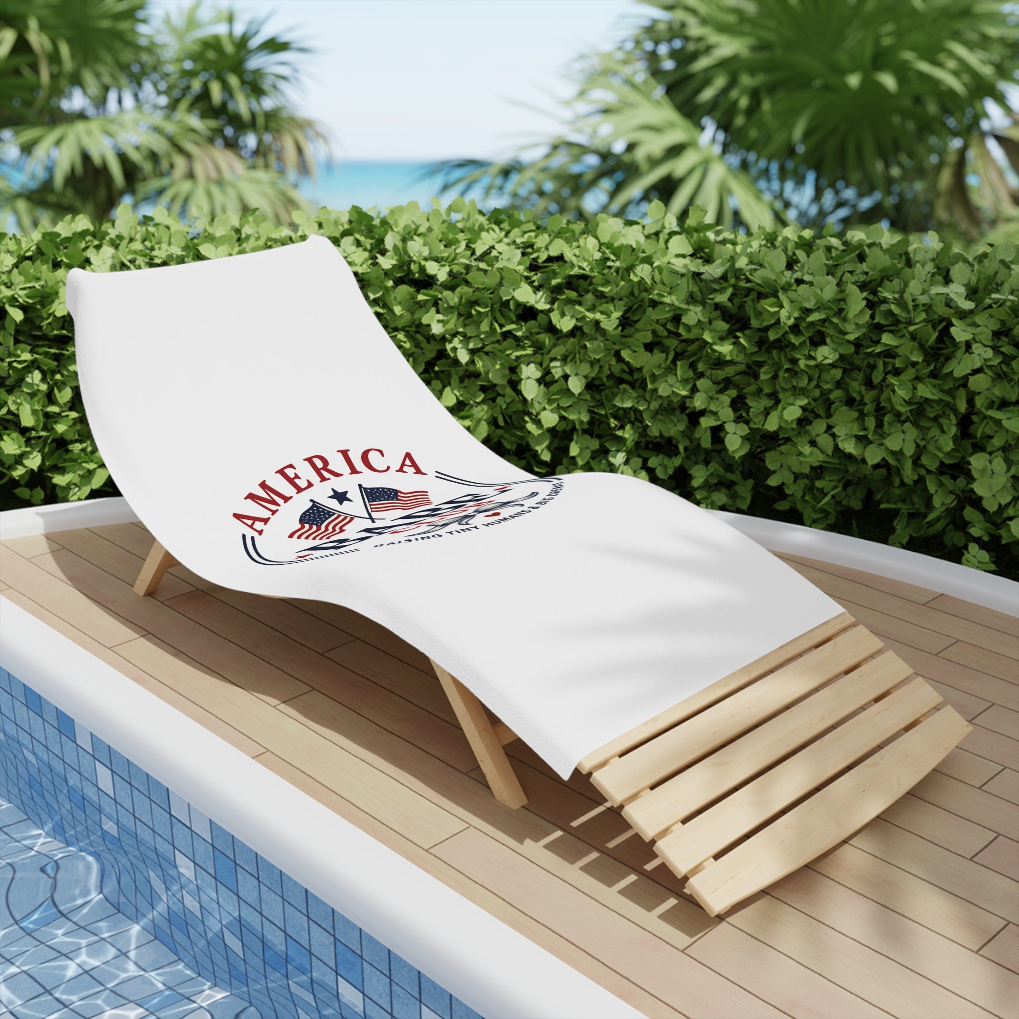 America Babe Club Beach Towel — Patriotic Mama "Raising Tiny Humans & Big Dreams"