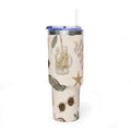 Beach Vibes 40oz Vacuum Tumbler — Coastal Sun, Shells & Mason Jar Design