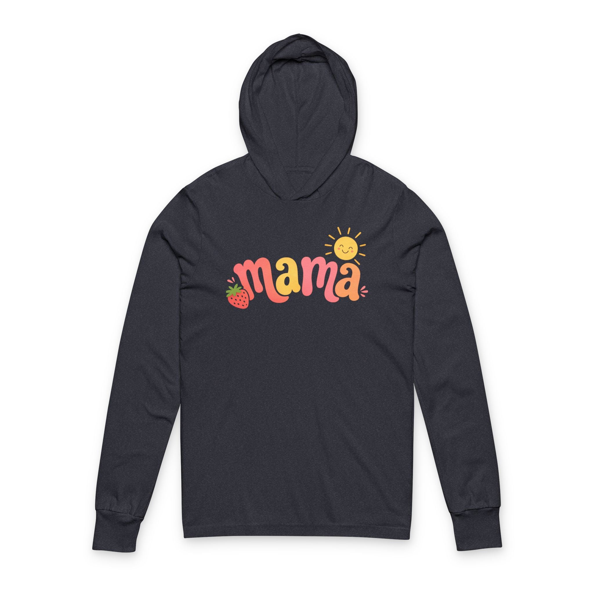Mama Floral Hoodie Tee - Lightweight Hooded Long Sleeve for Moms