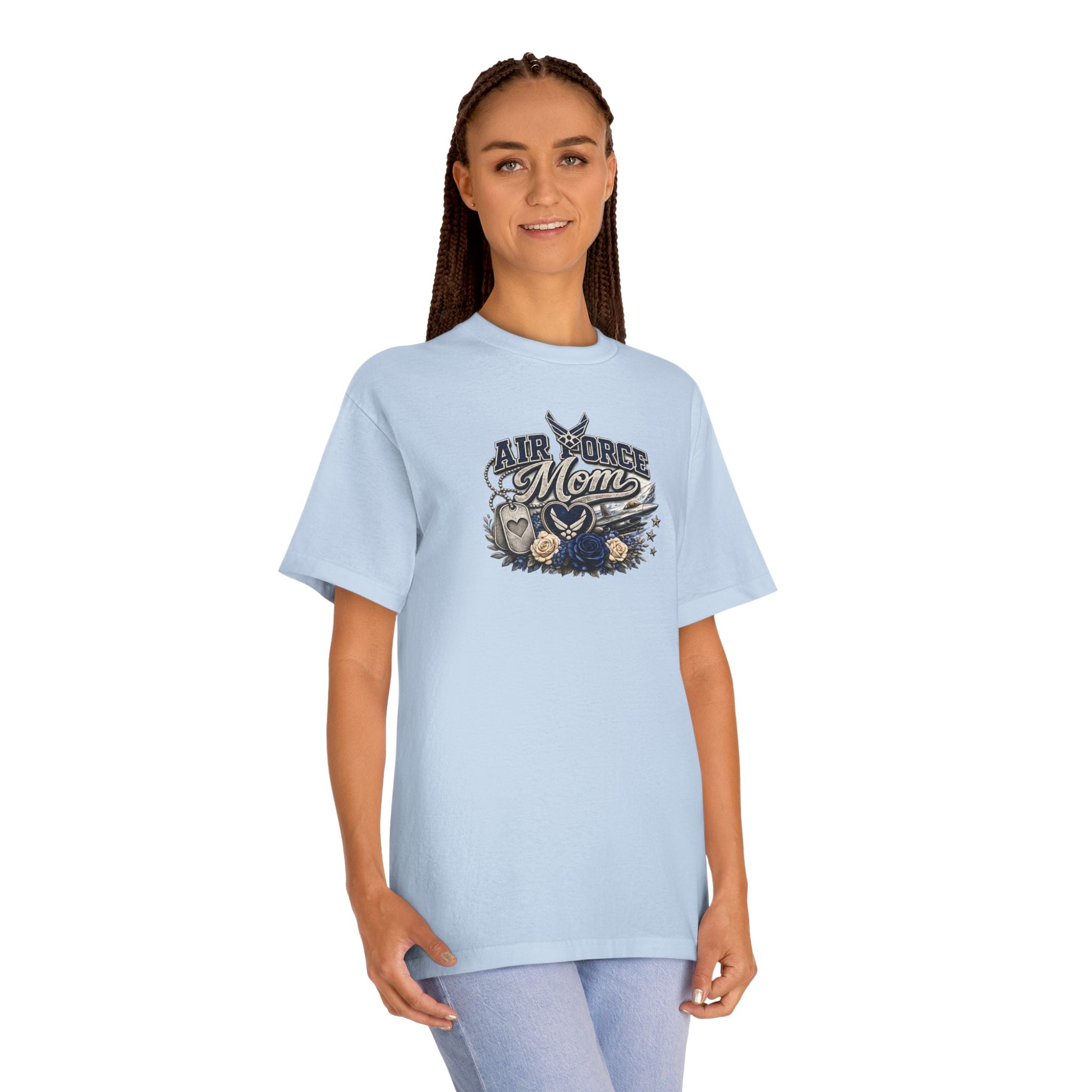 Air Force Mom T-Shirt — Military Proud Tee with Wings & Stars