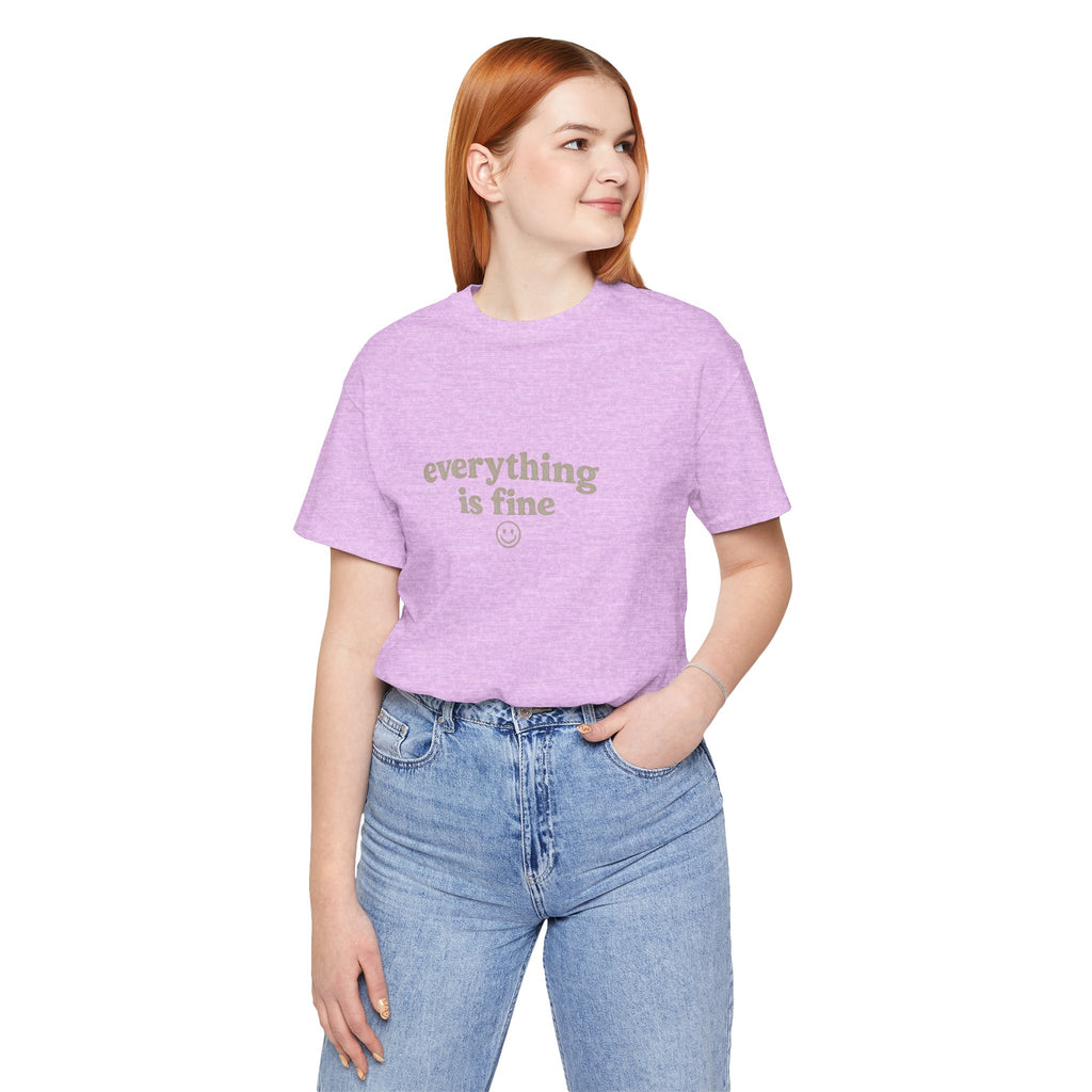 Everything Is Fine Tee — Minimal Smiley Graphic T-Shirt