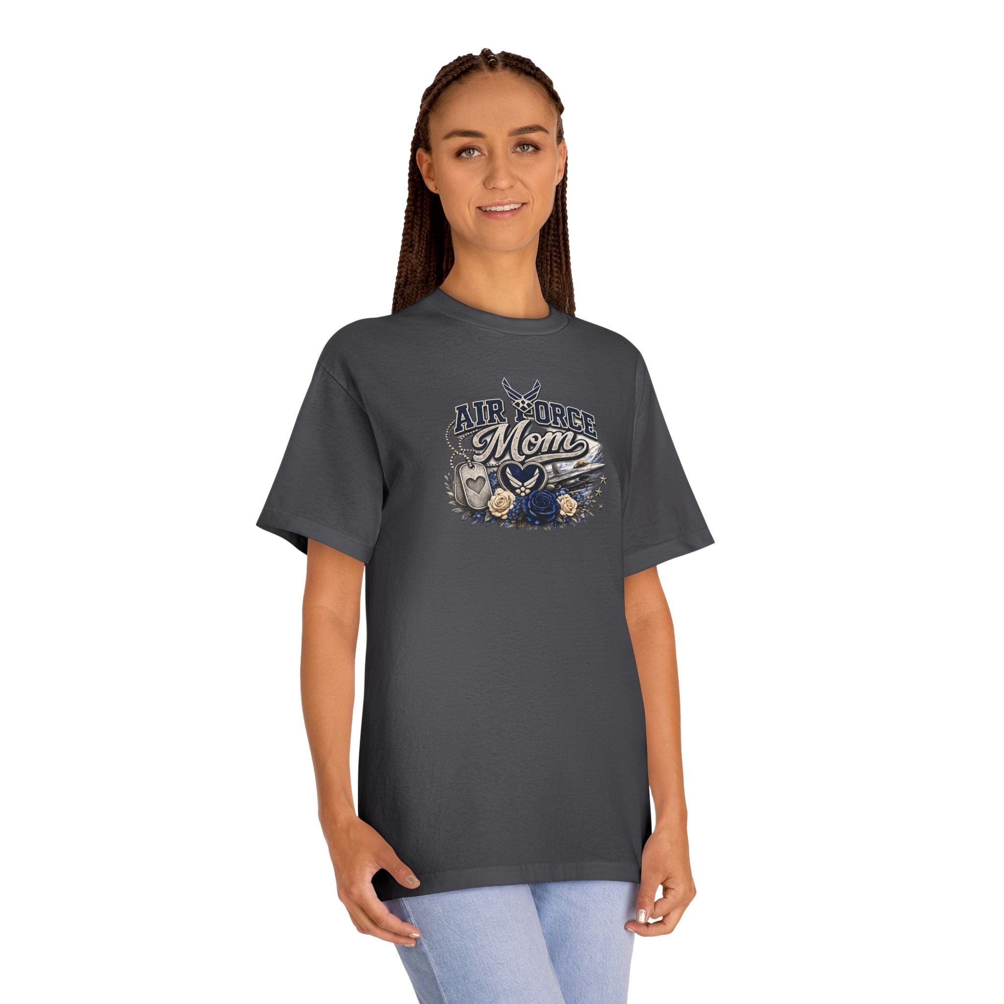 Air Force Mom T-Shirt — Military Proud Tee with Wings & Stars