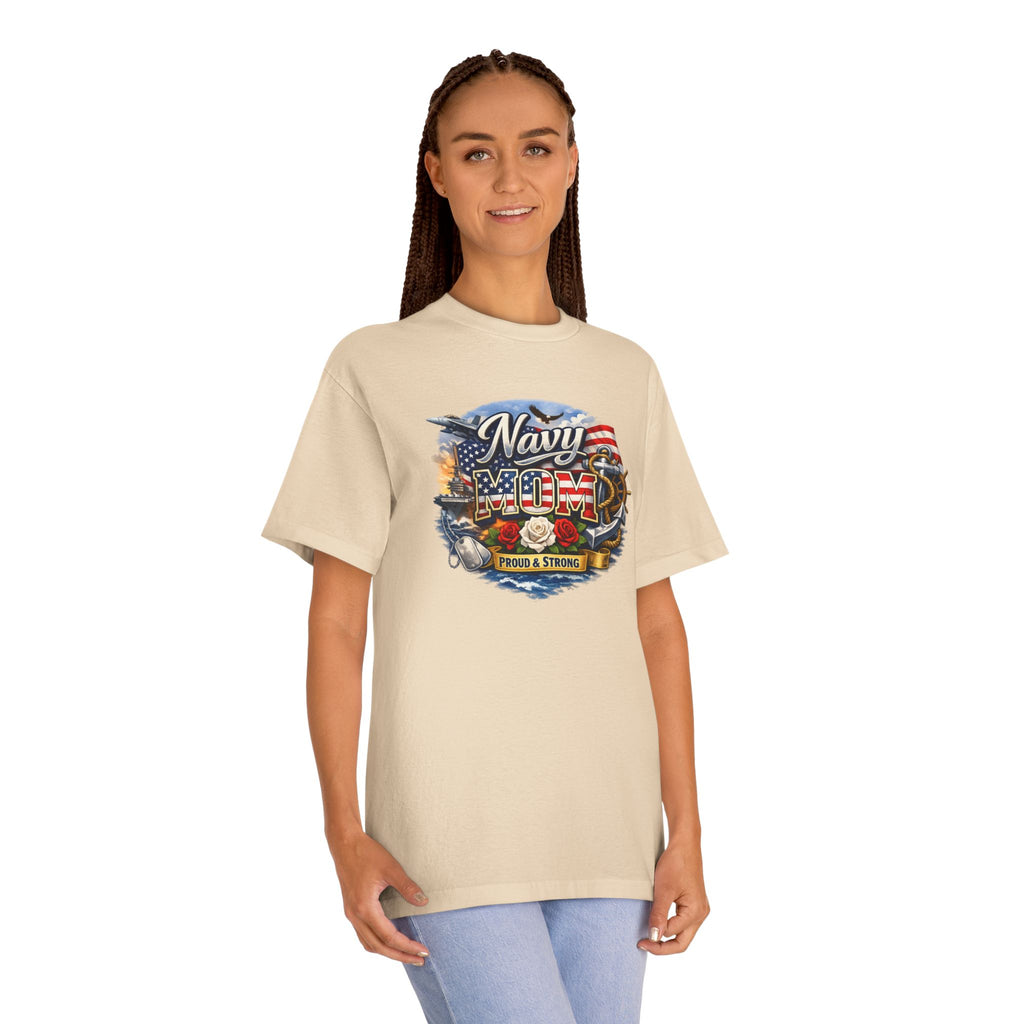 Navy Mom T‑Shirt – Proud & Strong Patriotic Military Tee
