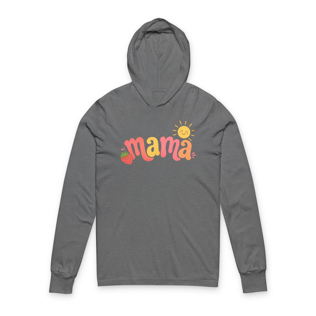 Mama Floral Hoodie Tee - Lightweight Hooded Long Sleeve for Moms