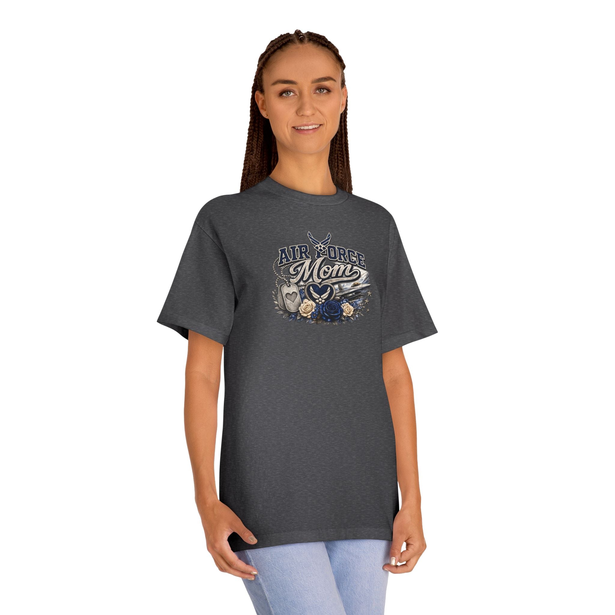 Air Force Mom T-Shirt — Military Proud Tee with Wings & Stars