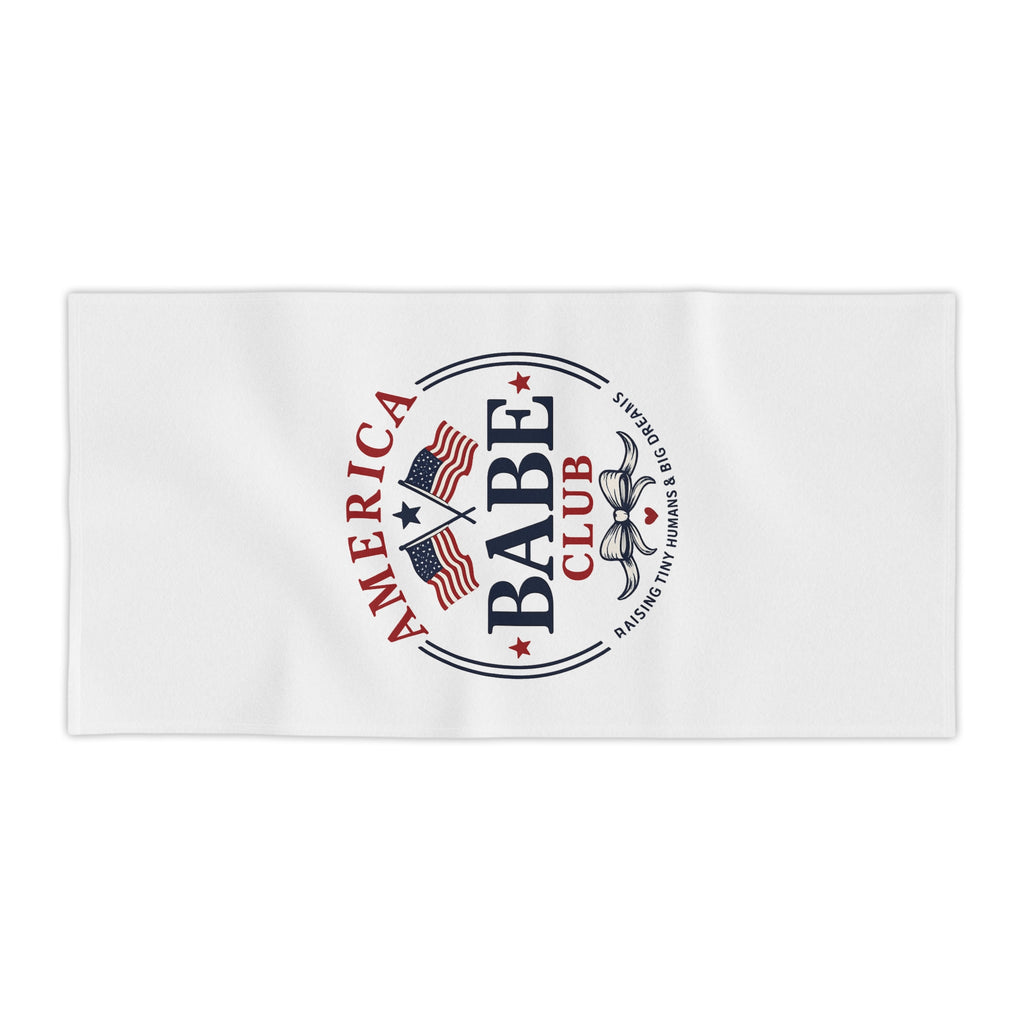 America Babe Club Beach Towel — Patriotic Mama "Raising Tiny Humans & Big Dreams"