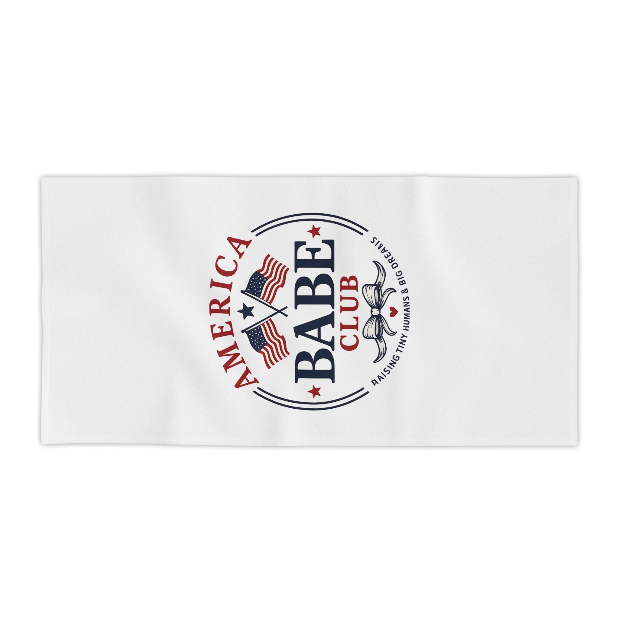 America Babe Club Beach Towel — Patriotic Mama "Raising Tiny Humans & Big Dreams"