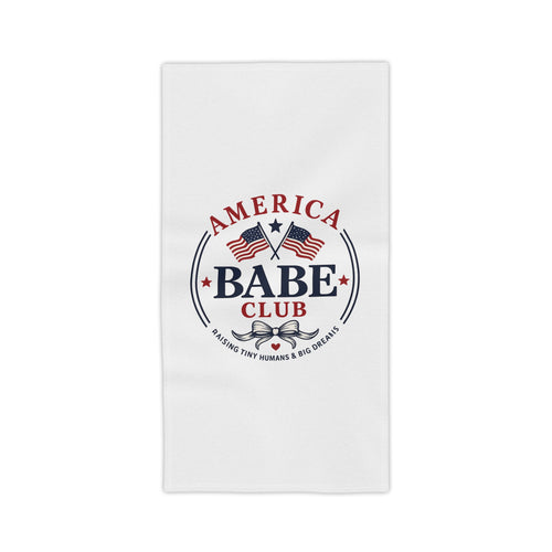 America Babe Club Beach Towel — Patriotic Mama "Raising Tiny Humans & Big Dreams"