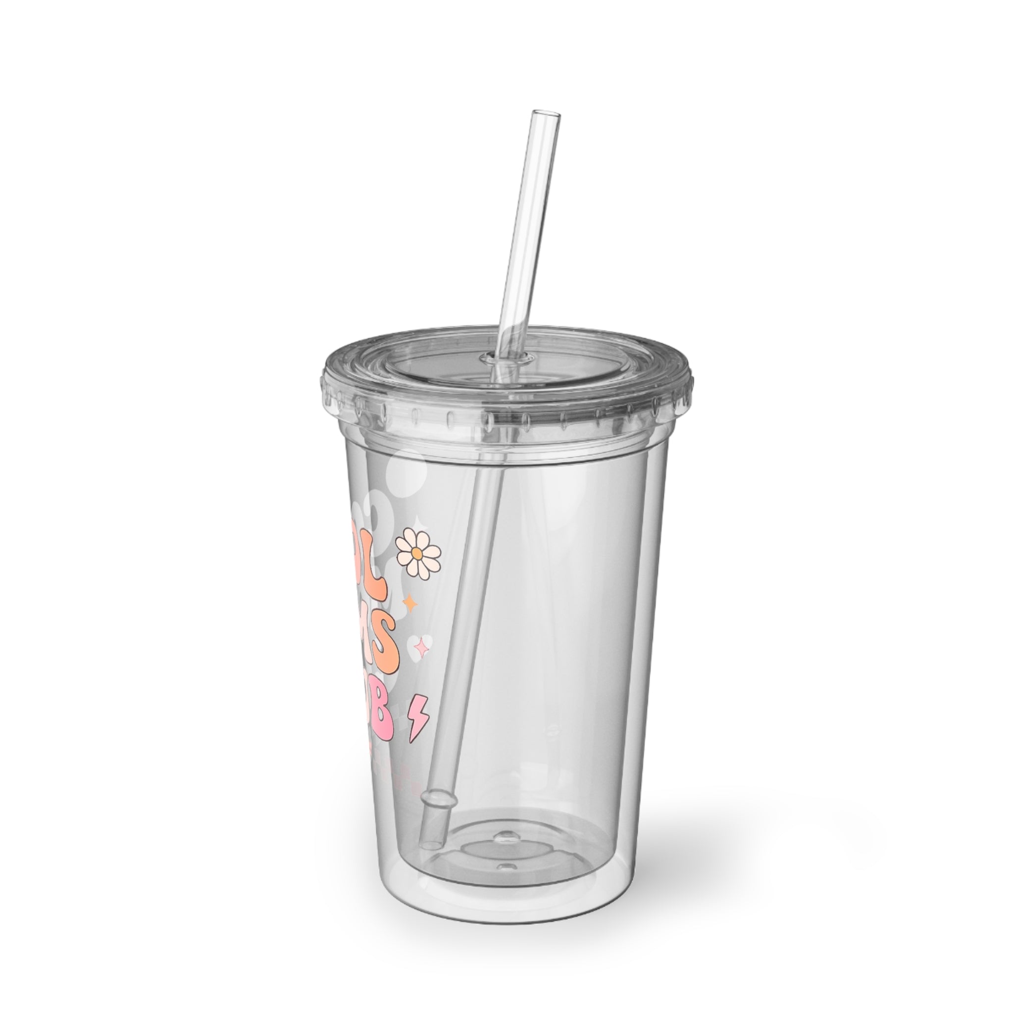 Cool Moms Club Acrylic Tumbler – Retro Floral Travel Cup